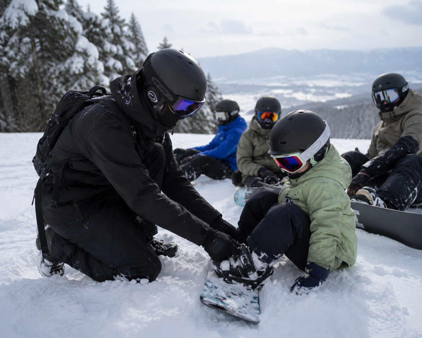 Instructor coaching a guest in Japan